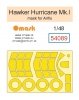 Omask 54089 Hawker Hurricane Mk.I Mask (for Airfix) yellow masking tape 1/48 
